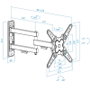 TooQ Soporte Pared TV Extensible Giratorio Inclinable LP1345TN-B para Pantallas 13-43" hasta 20kg Negro